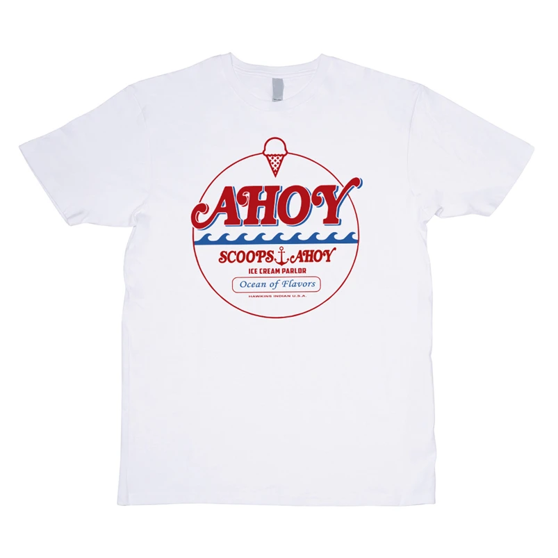 Совки Ahoy мороженое салон Хокинс Индиана белая футболка на заказ крутые