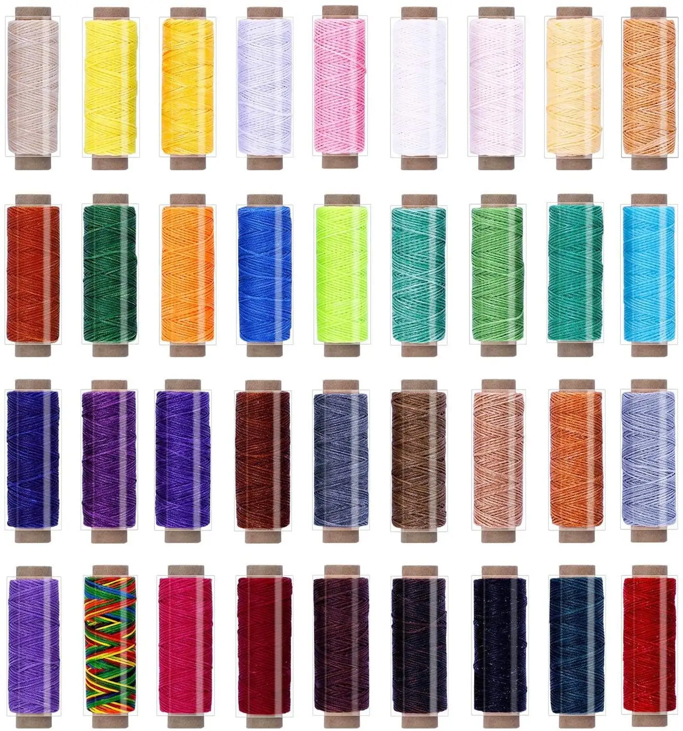 

Imzay 36PCS Waxed Thread,1188Yards Colorful Leather Thread,33Yards Per Color, Leather Sewing Thread,Hand Stitching Thread