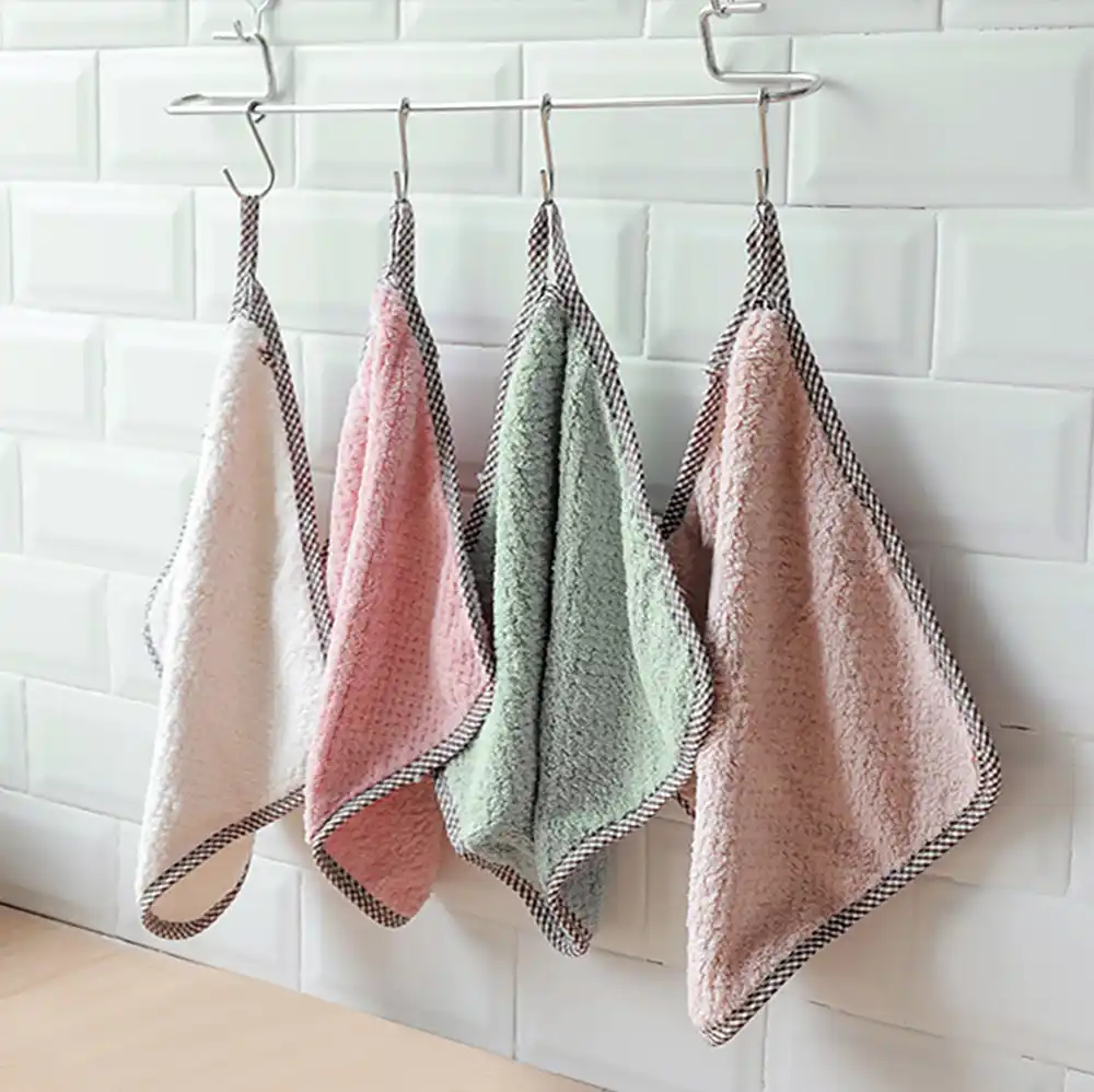 Kitchen Accessories Handkerchief Nonstick Oil Coral Velvet Hanging