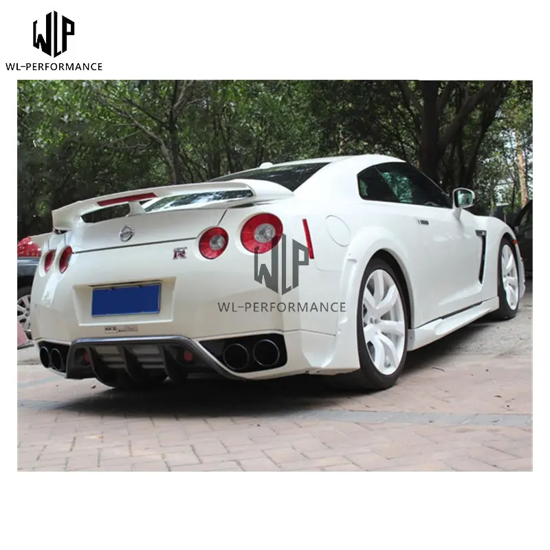 R35 GTR полный углеродного волокна P Стиль заднего бампера Диффузор сплиттер защита кузова автомобиля Комплект для Nissan R35 GTR GT-R 09-13 переустановка использования