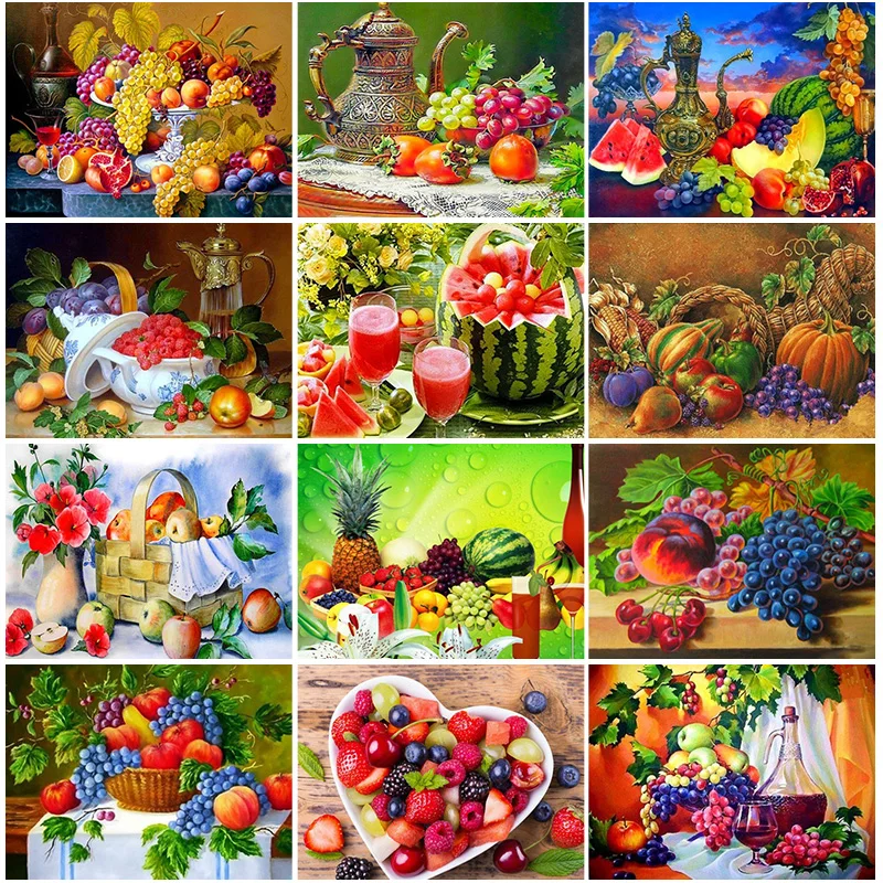 

DIY 5D Diamond Painting Fruit still life Full Square Diamond Embroidery Mosaic Picture of Rhinestones Home Decor gift Sale