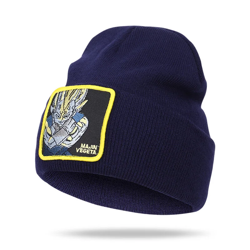 

Spot 2019 Autumn Winter New Dragon Ball MA JINVEGETA Embroidery Paste Knitted Warm Tide Wool Cap