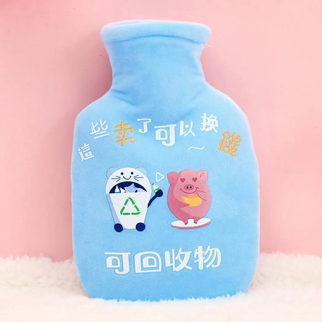 blue trash sorting Новинка; теплая домашняя одежда для детей; теплая ручная работа; как показано на изображении; милый мультяшный мешок для горячей воды - Цвет: blue trash sorting