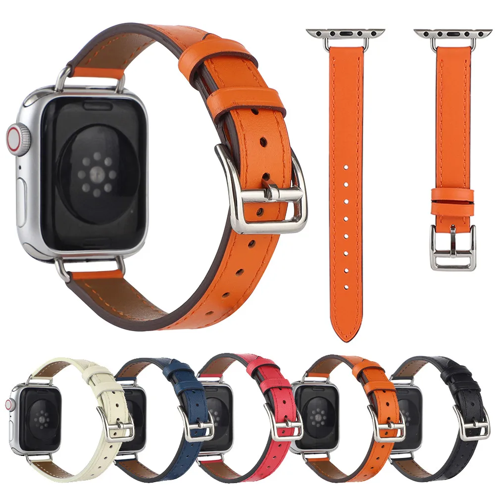 Тонкий кожаный ремешок Swift для Apple Watch 7 6 41 мм 45 женский браслет iWatch 5 4 3 SE Series 44 40 42 38 |
