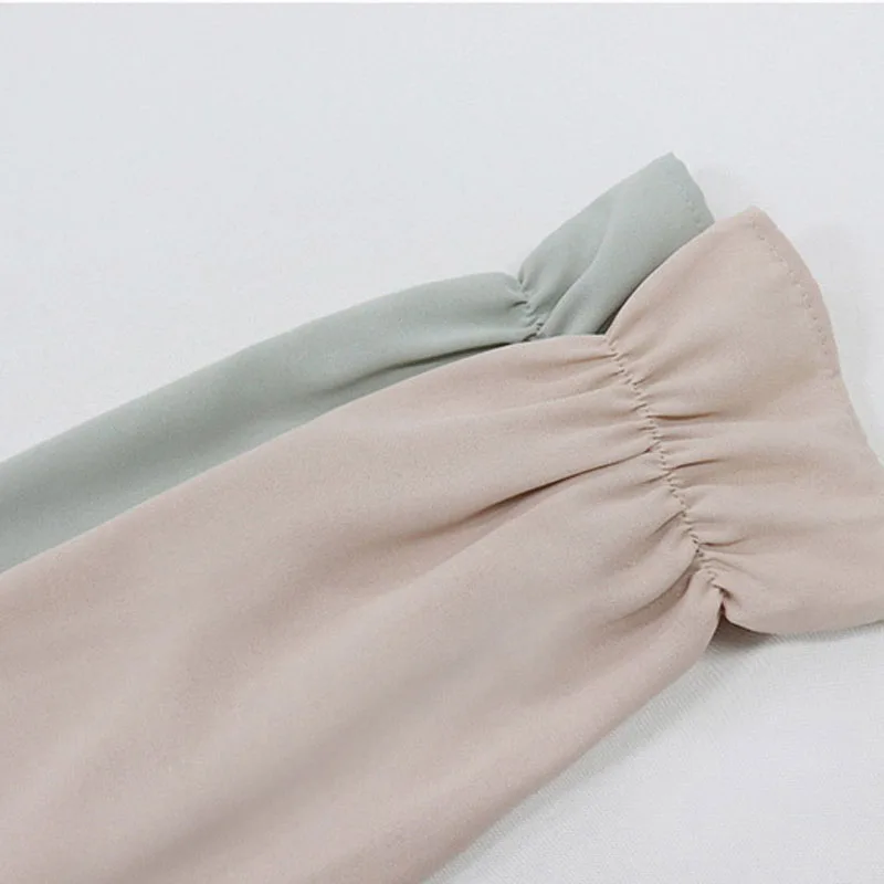 Elegant A-Line Pleated Elastic Waist Long Dress 2020 Summer Women Dress Sundress Vintage Flare Sleeve Chiffon Dress Female