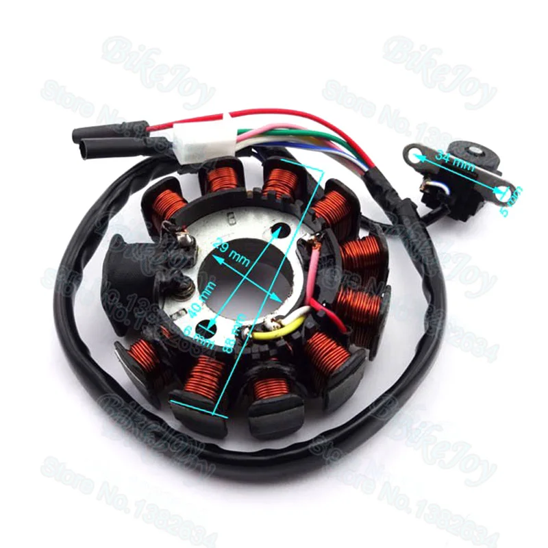 11 극 DC 점화 고정자 마그네토 코일 GY6 125cc 150cc 오토바이 스쿠터 ATV 쿼드 버기 카트 오토바이 모토 크로스
