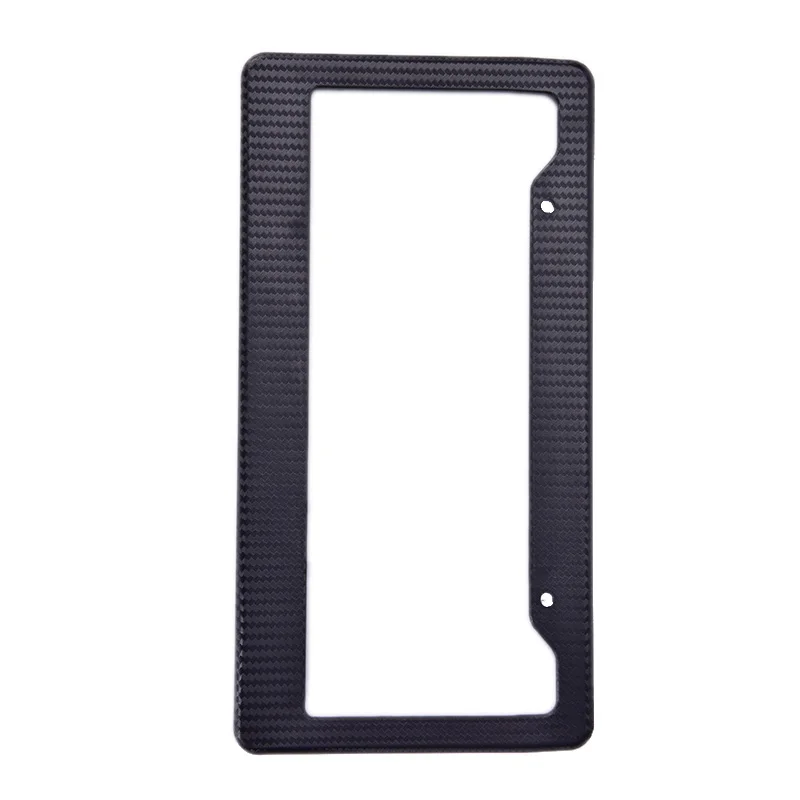 Рамка для номерного знака из углеродного волокна, пластиковый номерной знак, универсальный кронштейн 2 шт., стандартные комплекты винтов - Цвет: Black