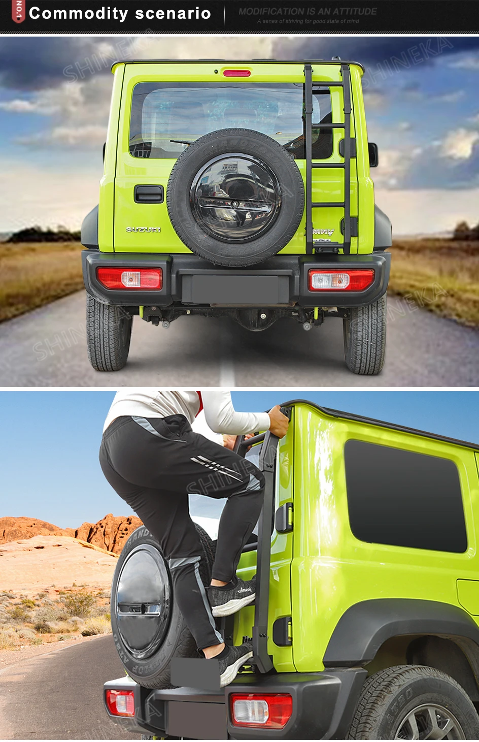 SHINEKA защитные рамки для Suzuki Jimny автомобиля наружная задняя дверь аксессуары для лестницы для Suzuki Jimny JB74