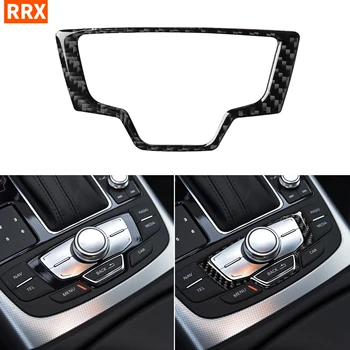 

For Audi A6 S6 C7 A7 S7 4G8 2012-2018 Accessories Carbon Fiber Interior Center Console Multimedia Switch Panel Cover Trim Sticke