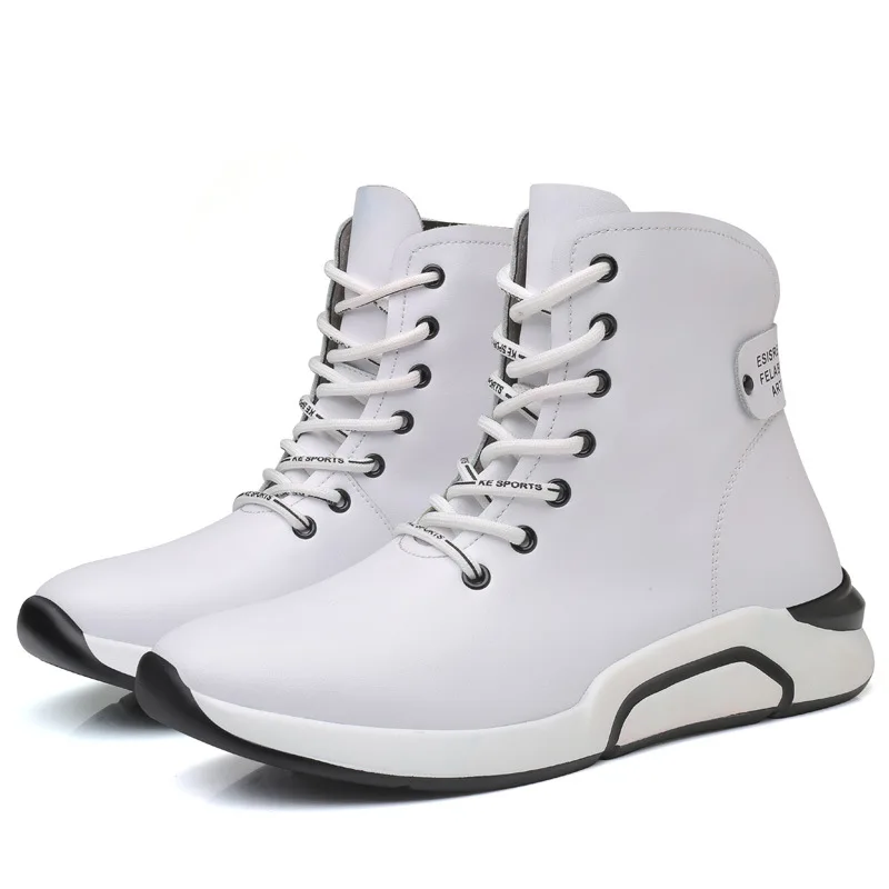 

2018 Winter New Style MEN'S SHOES Genuine Leather British Style Men's Scholar Leather Shoes Hight-top Martin Leather Boot Men's