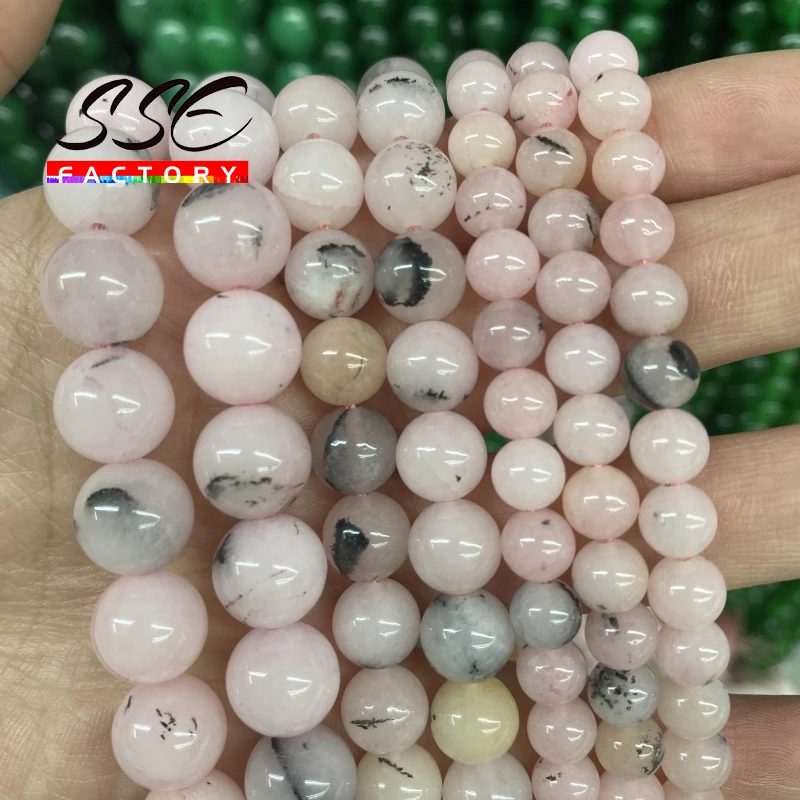 

4 6 8 10mm Natural Stone Pink Opal Beads Round Loose Spacer Beads For Jewelry Making Diy Bracelet Necklace Accessories 15"strand