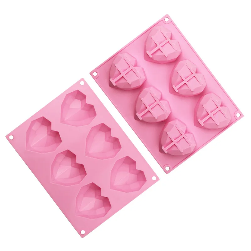 Silicone Cake Mould 6 Small Love Chocolate Mold Mode Bakery Stereo Handmade Soap Mold Stall