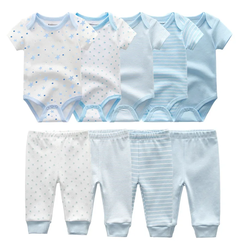Clothing-Sets Pants Bodysuits Newborn Roupa-De-Bebe Baby-Girl Unisex 0-12M Solid Cotton