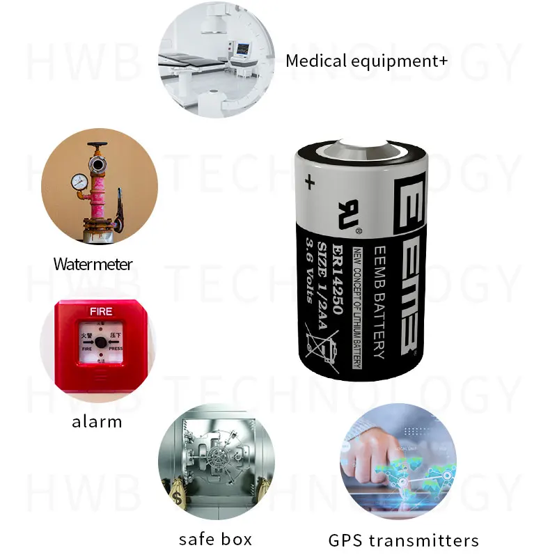 6 упаковок EEMB ER14250 1/2AA 3,6 V 1200mAH литиевая батарея plc промышленные инструменты, оборудование и инструменты батареи