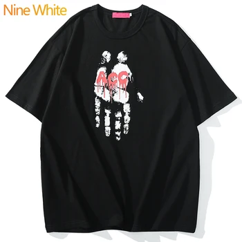 

2020 summer hip-hop T-shirt street style male text handprint graffiti T-shirt cotton fashion Harajuku T-shirt short sleeve