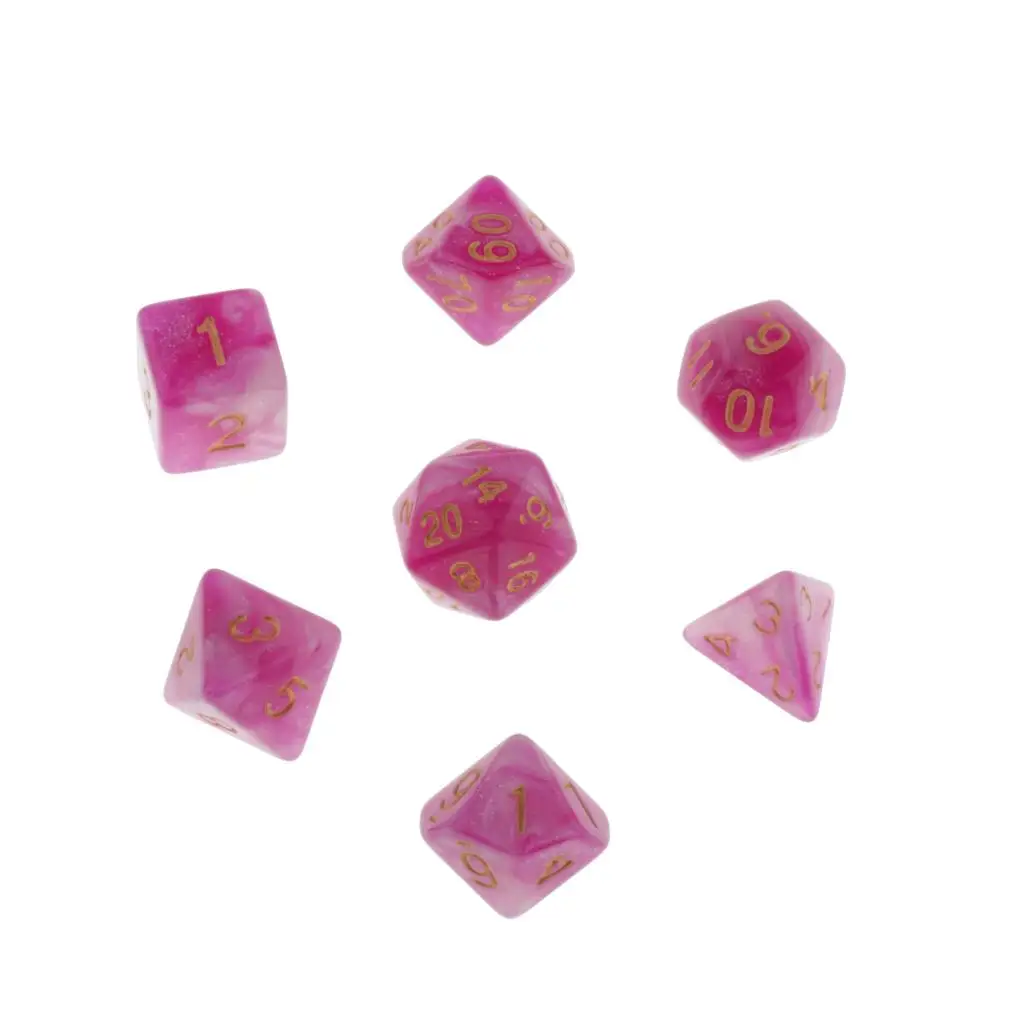  7 Die Polyhedral Dice Dungeons & Dragon D4-D20 D12 Dices Board Game Accessories DND Role Playing Game Dice Set