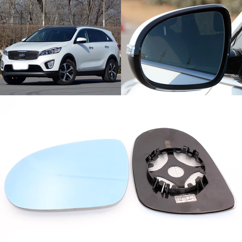 

For KIA Sorento Car Side View Door Wide-angle Rearview Mirror Blue Glass With Base Heated 2pcs