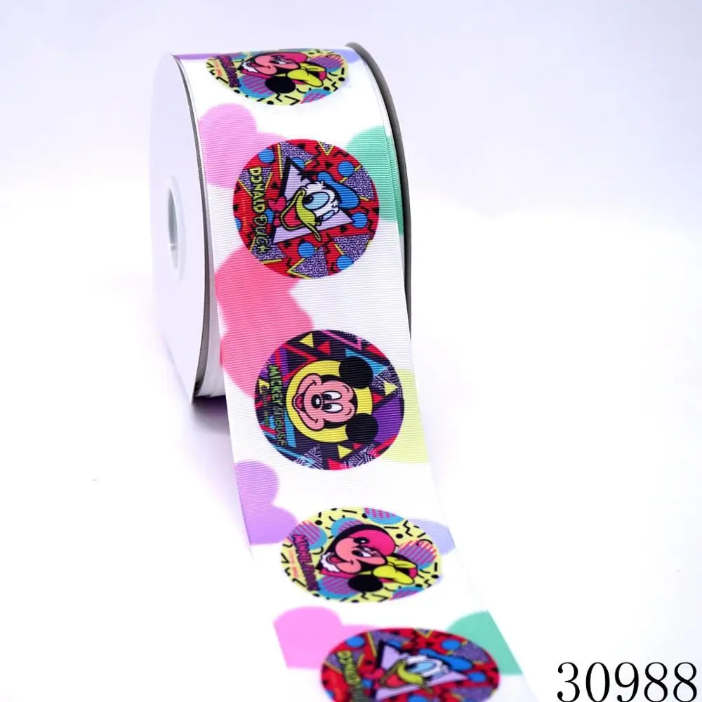 30988 50 ярдов в Размер Микки ленты напечатанные grosgrain ленты 30988 - Цвет: 30988