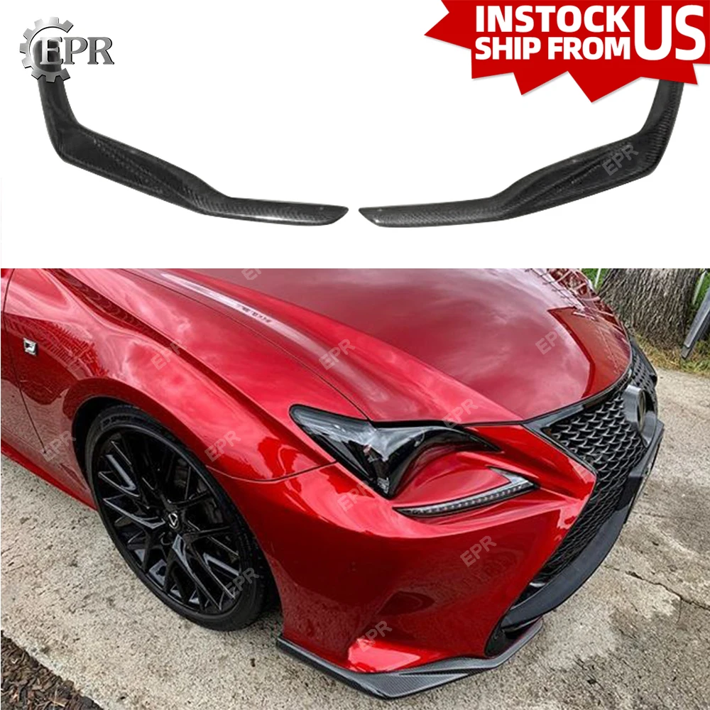 Carbon Fiber Front Lip For Lexus RC200t RC350 2015-2016 Front Lip 2Pc(F-sport Bumper Only) Body Kit Tuning Trim For RC350 Racing