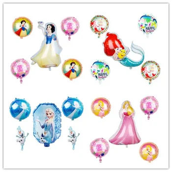 

1set Large Belle Cinderella Snow White Elsa Princess Foil Balloons Baby Girl Birthday Party Decoration Helium Globos Kids Gift
