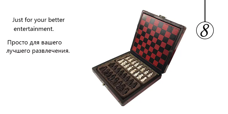Easytoday Traditional Chess Wooden Games Set Synthetic Wood Chess Board Antique Resin Chess Pieces High Quality Game Gift (8)