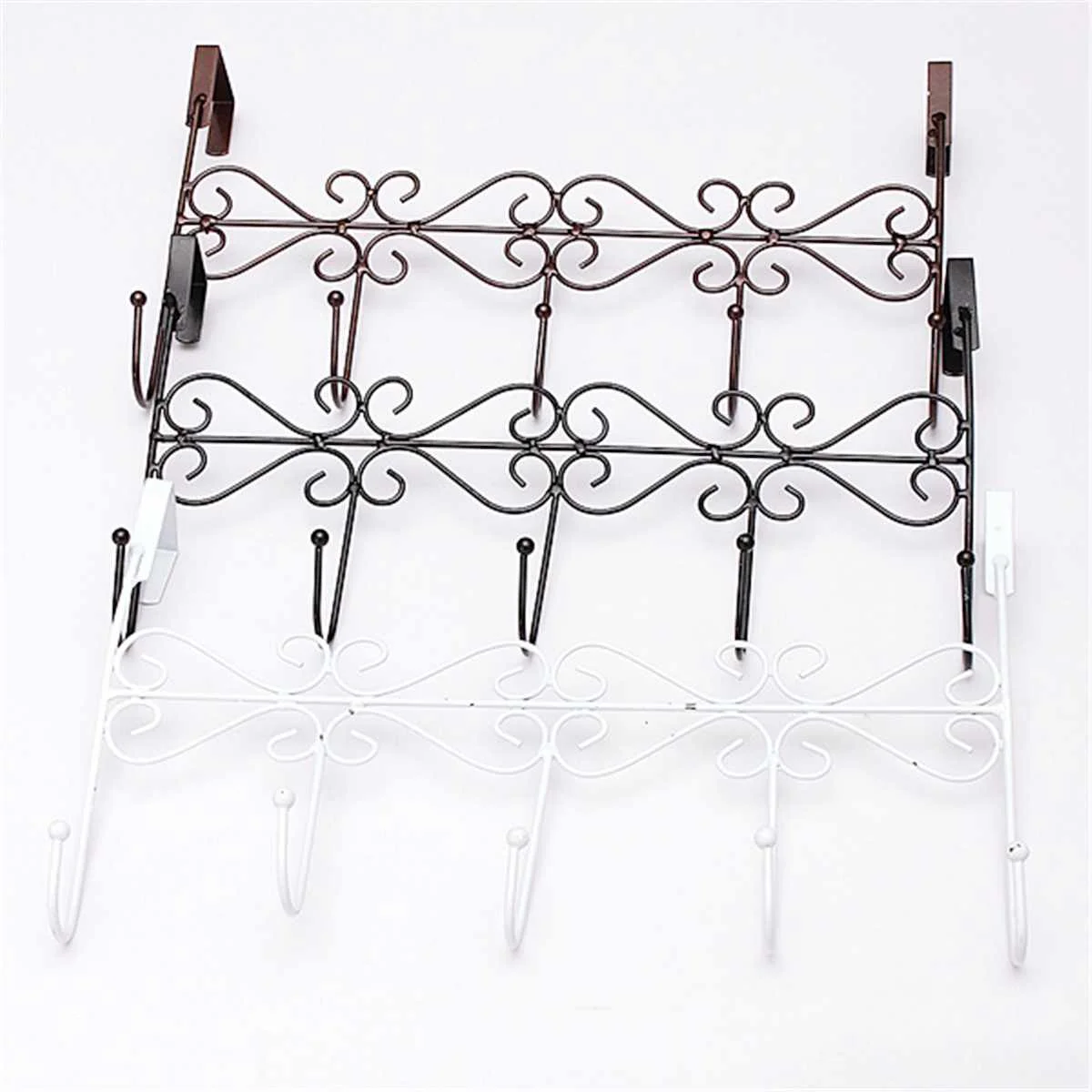 5 Hooks Bag Towel Coat Clothes Hat Over Door Hanger Bathroom Hanging Rack Holder Cabinet Draw Door Wall Hooks Kitchen Organizer