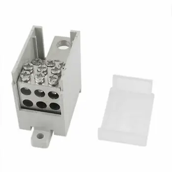 

Gray 200A One Inlet Six Outlet Wire Terminal Junction Box Electrical Connector