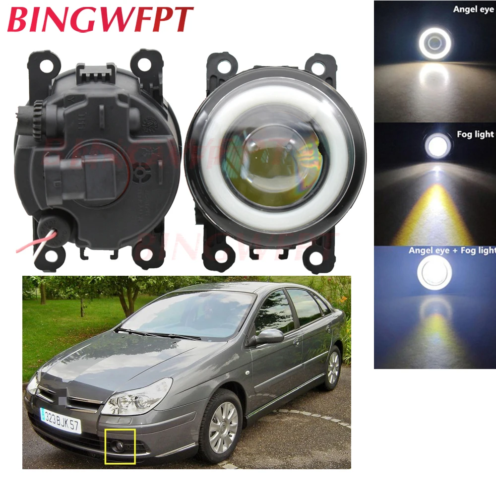 2 шт. автомобильный H11 Светодиодный противотуманный фонарь Angel Eye light со стеклом len 12 В для Citroen C5 2001-2007 для Citroen Xsara Picasso MPV N68 99-15