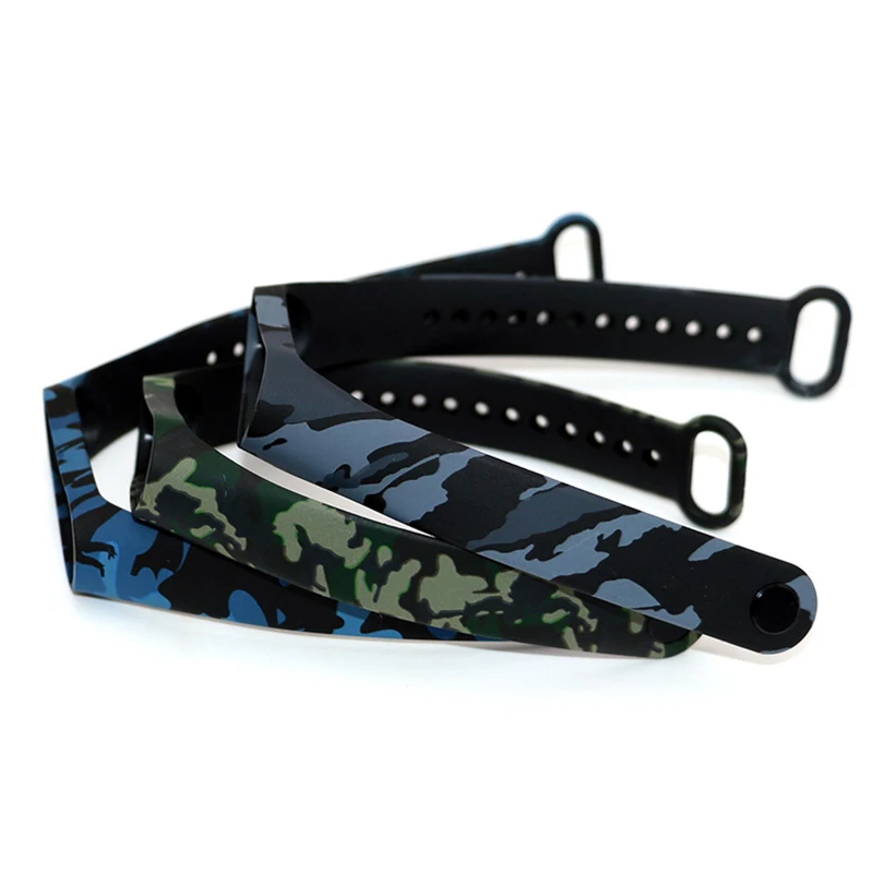 Smart Watch Band Men Women Camouflage Silicone Strap Wristband New Wrist Band Replacement for Xiaomi Mi Band 4 Smart Bracelet