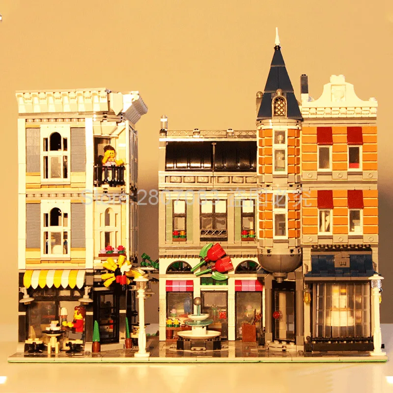 

15019 Creator City Street Romantic Restaurant Set Street View Building Block 4002pcs Brick Toys Compatible Creator 10255