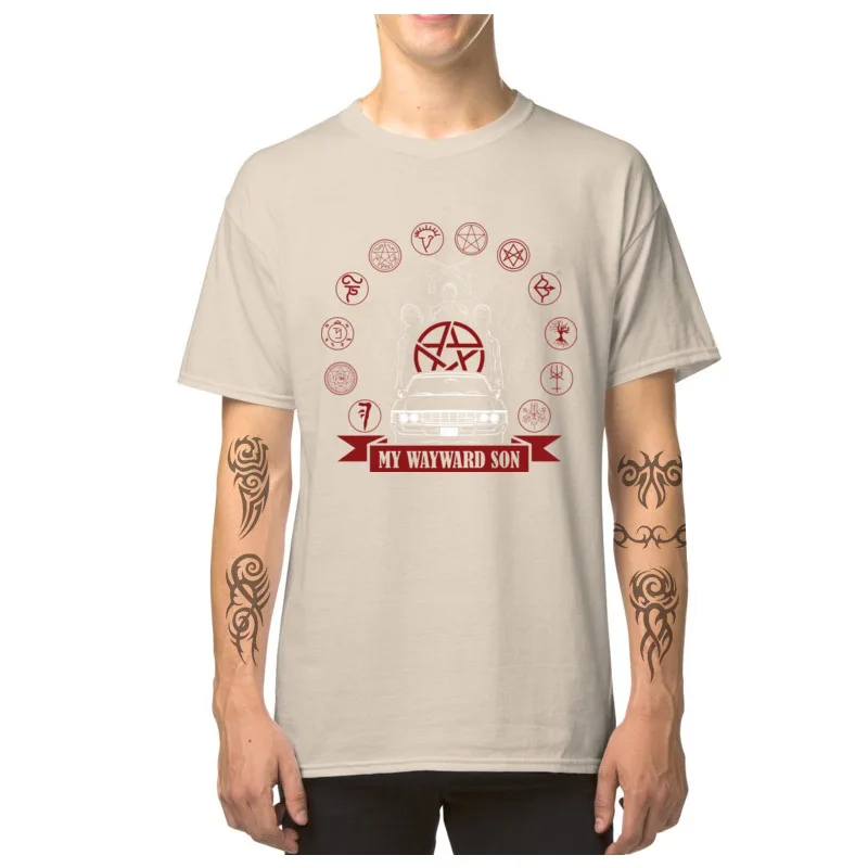 Dominant Men Tshirts My_wayward_son_1_7356 Casual Tops T Shirt Summer/Autumn Cotton Fabric Round Collar Tops Shirts Short Sleeve My_wayward_son_1_7356 beige