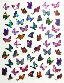 

1pc Laser Butterfly Nail Stickers Fantasy 3D Nail Decal Holographic Nail Sticker Nail Art Decorations