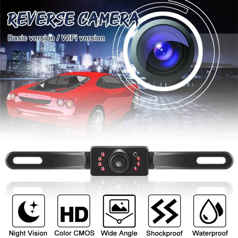 CMOS 7 LED Car Rear View Reverse Backup Camera Parking Night Vision Waterproof
