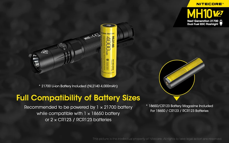 USB-C Rechargeable NITECORE MH10 V2 LED EDC Flashlight (12)