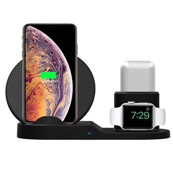 

New Qi Wireless Charger Fast Charging for iPhone 8 X XS Max XR Apple Watch 4 3 2 Airpods 10W Quick Charge For Samsung S9 S8 S7