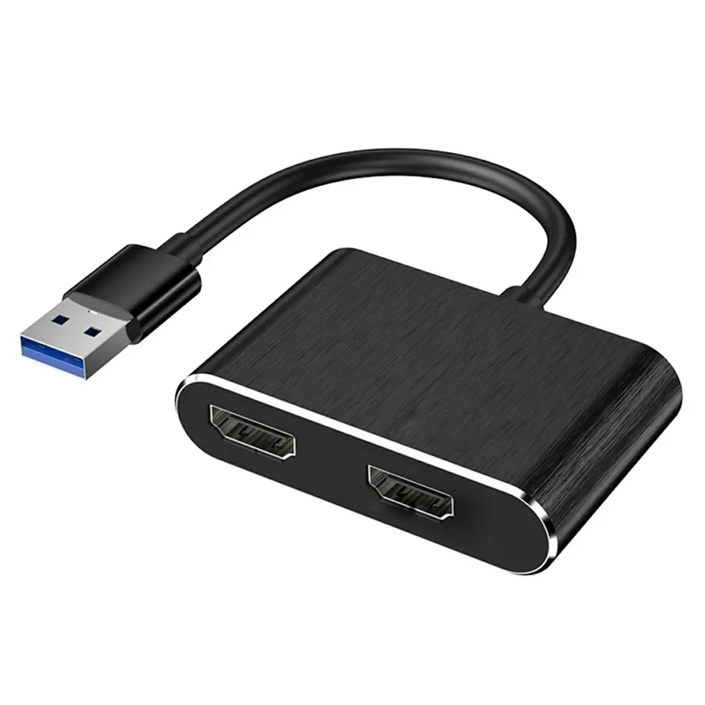 USB 3.0 to Dual HDMI-Compatible USB 3.0 PD Converter 3 in 1 Dock Station Hub 5Gbps Adapter Cable For Phone Macbook Laptop TV