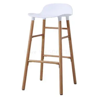 

Nordic Style Bar Chair Personality Modern Simple Fashion Creative Bar Chair Designer Solid Wood Pp Danish Bar Chair