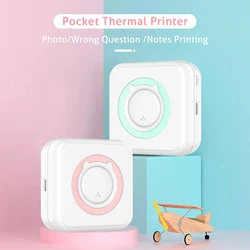 Mini imprimante thermique de poche sans fil, 200dpi, BT Connect, impression claire d'étiquettes Photo, de liste de mémo 