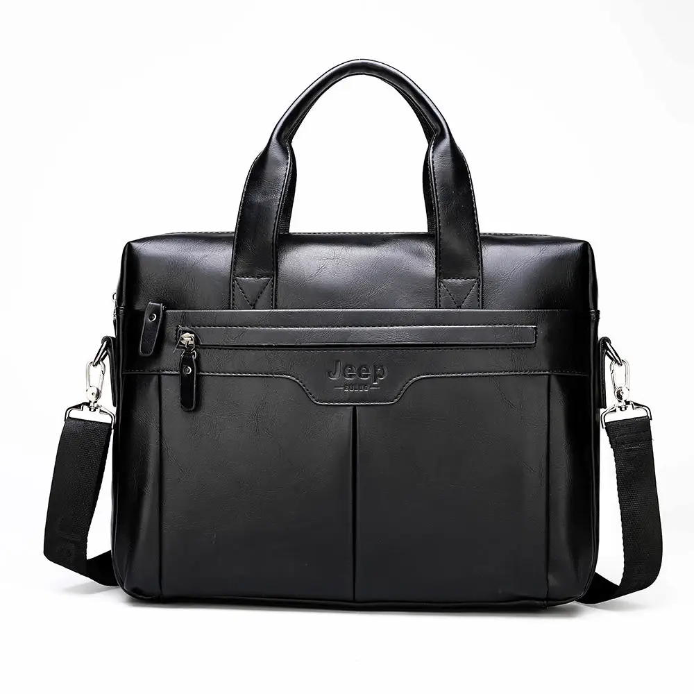 Only Bag-Black JEEP BULUO, высокое качество, дорожная сумка для мужчин, деловой портфель, сумка, спилок, кожа, 14 дюймов, сумки для ноутбука, Новые поступления - Цвет: Only Bag-Black