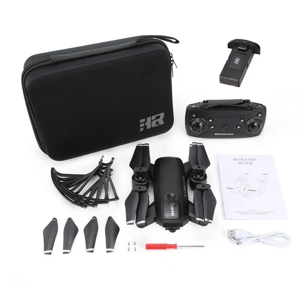 SHRC H1G Радиоуправляемый Дрон Квадрокоптер 720 P/1080 P 2,4G/5G WiFi FPV gps режим следования за мной складной 25 минут время полета Радиоуправляемый Дрон Квадрокоптер - Цвет: 2.4G 720P 1B Black