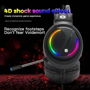 

7.1 Channel RGB Lighting Headset Headphone Desktop Computer Gaming Headset Internet Cafe With HD Microphone Gaming Headset