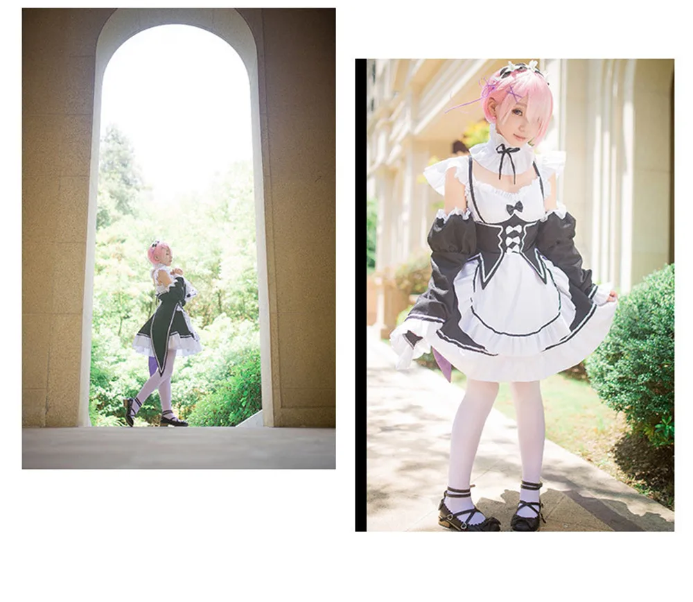 Платье для аниме-косплея Re: zero Kara Hajimeru Isekai Seikatsu Life в другом мире рам и рем платье служанки для Хэллоуин Косплей Костюм