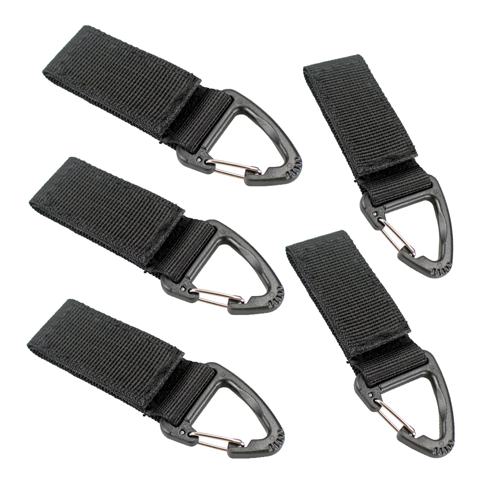 

5 piece Tactical Multifunctional Nylon Key Chain Hook Webbing Buckle Hanging Belt Clip Kit Outdoor Tool