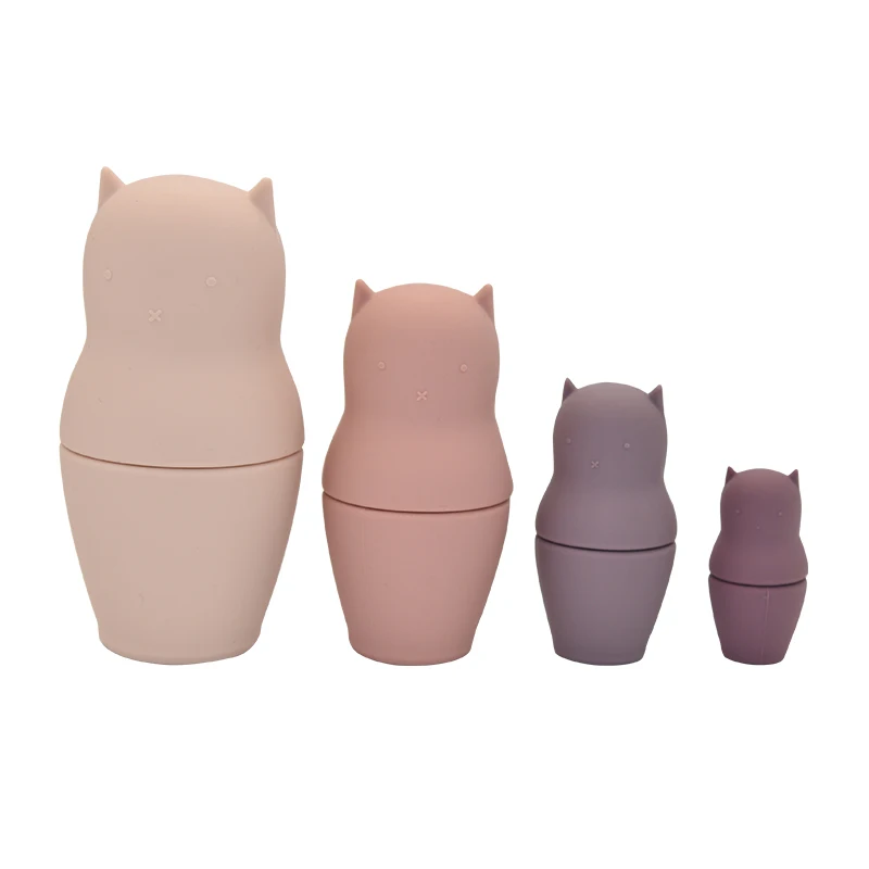 

Silicone Matryoshka Toy Baby Intellectual Development Doll Educational Toy Food Grade Silicone Teether DIY Gift for Kid