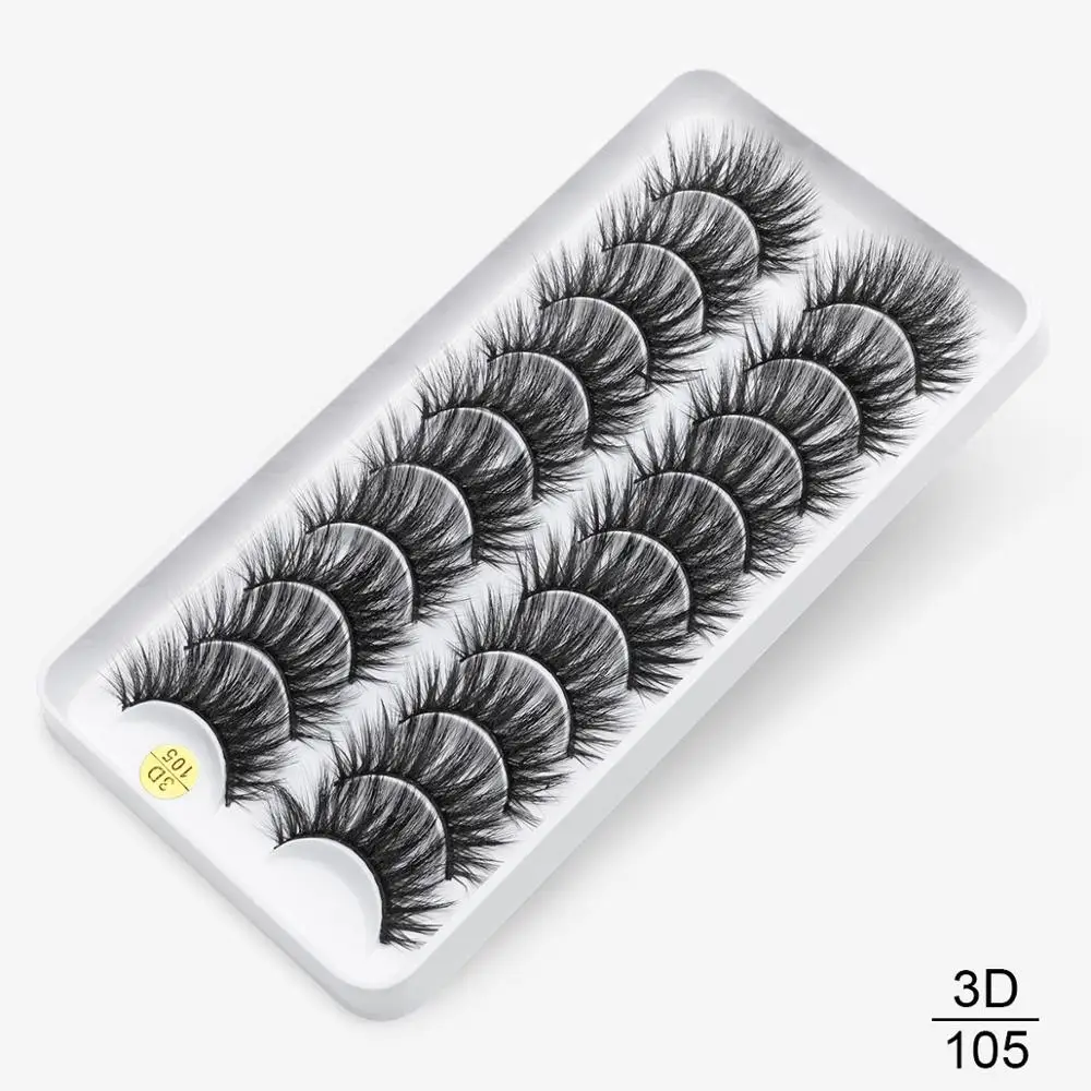 8/10 пар, натуральные длинные 3D ресницы из искусственной норки, толстые, ручная работа, полная полоса, ресницы, объемные, мягкие, норковые ресницы, накладные ресницы - Цвет: 3D-105