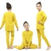 Baby Kids Boys Pajamas Cotton Sets Girls Pyjamas Suit Spring Winter Toddler Girl Clothes Solid Yellow Children Sleepwear Pijamas 1