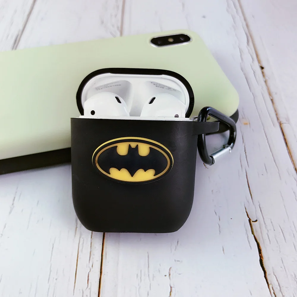 Классные мягкие силиконовые чехлы для Apple AirPods с Бэтменом из Мстителей, 2 кожаные чехлы для наушников, Bluetooth Air Pods, Защитные чехлы для наушников