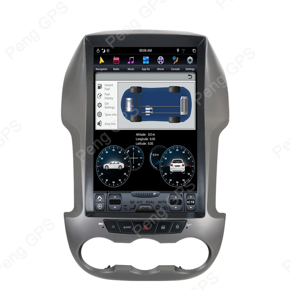 Excellent 12.1" 6 Core Android 8.1 Car GPS Navigation DVD Player for Ford Ranger/F250 2011-2016 Car Radio 4K Tesla Style 1092*1080 Unit 5