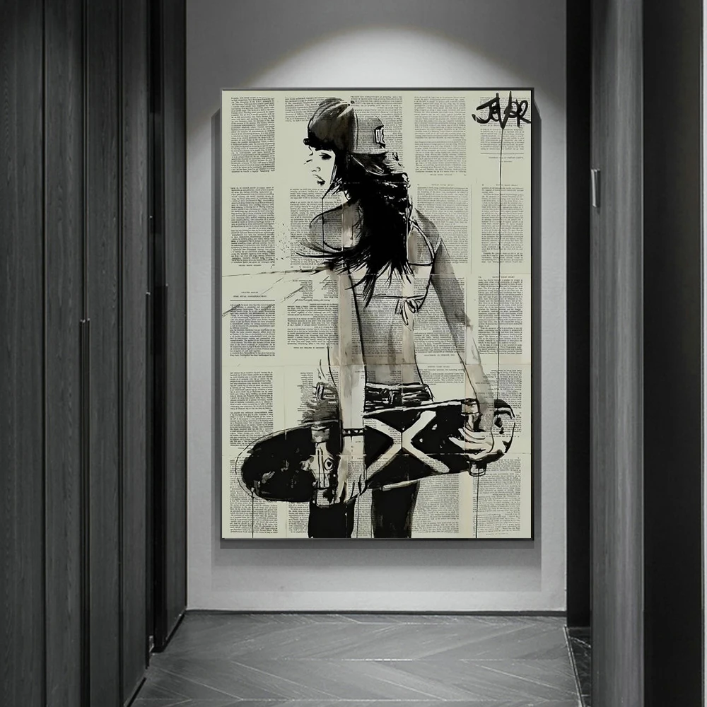 Graffiti Woman Face Canvas Painting Figure Printed Poster and Prints Wall Pictures For Woman Face Living Room Home Decorations