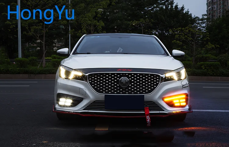 For MG MG6 2017-2019 LED Daytime Running Light  Yellow Turn Signal Function 12V Car DRL Fog Lamp Decoration